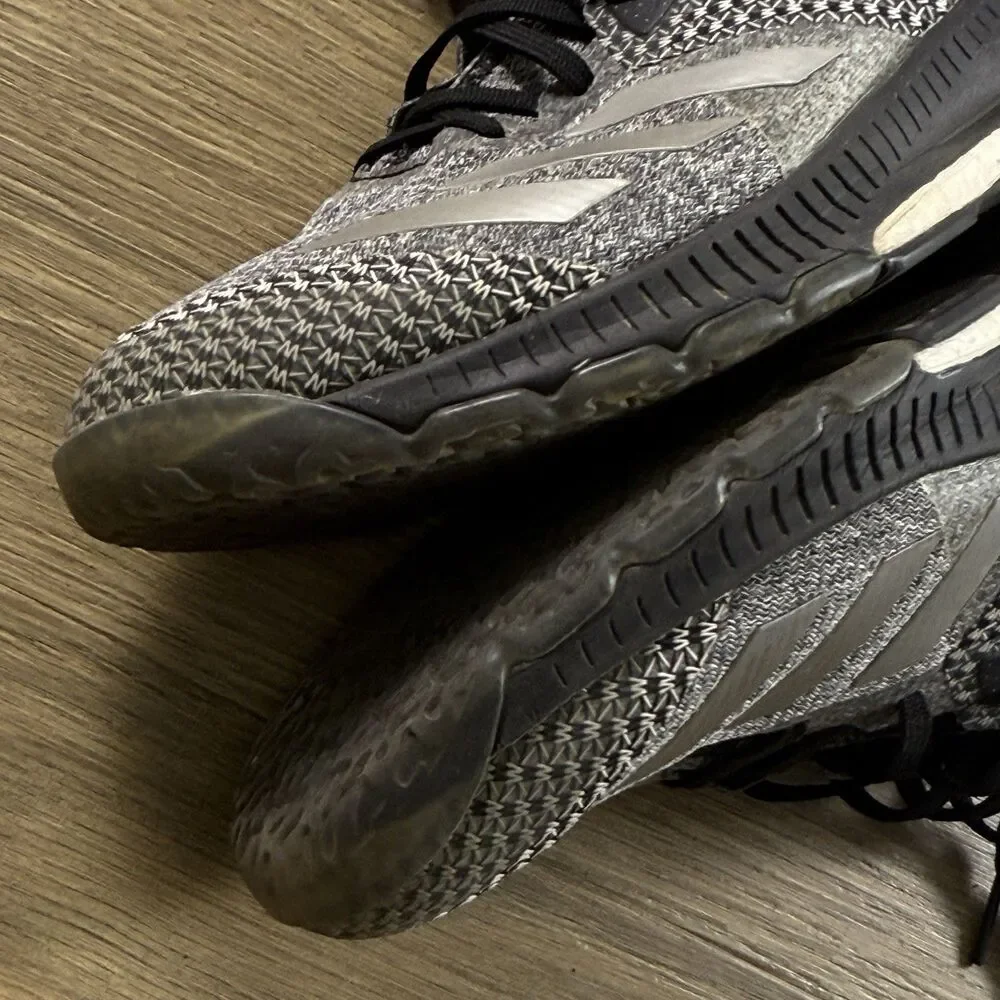 Adidas Shoes Women 11 Crazy Flight X2 Volleyball Black Silver Knit Boost